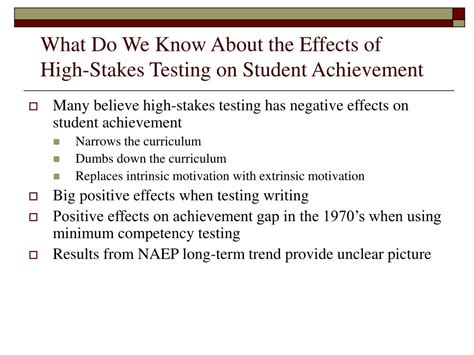 negative impact of high stakes testing